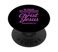 Filipenses 2:5 Relación Jesús Escritura Amistad Dios PopSockets PopGrip Adhesivo