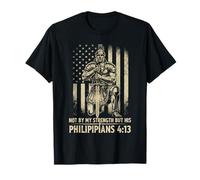 Filipenses 4:13 Biblia Cristiana Entrenamiento Gimnasio Fuerza Fe Camiseta