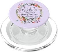Filipenses 4:13 Escritura bíblica, Todas Las Cosas a través de Cristo PopSockets PopGrip para MagSafe