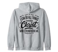 Filipenses 4:13 I Can Do All Things | Verso Bíblico Cristiano Sudadera con Capucha