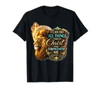 Filipenses 4:13 León religioso fortalece la Biblia Christian Camiseta