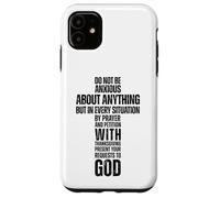 Filipenses 4:6 Cristiano Biblia Verso Cruz Fe Gráfico Carcasa para iPhone 11