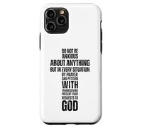 Filipenses 4:6 Cristiano Biblia Verso Cruz Fe Gráfico Carcasa para iPhone 11 Pro
