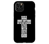Filipenses 4:6 Cristiano Biblia Verso Cruz Fe Gráfico Carcasa para iPhone 11 Pro