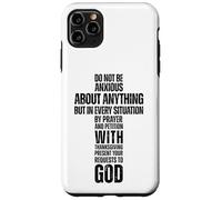 Filipenses 4:6 Cristiano Biblia Verso Cruz Fe Gráfico Carcasa para iPhone 11 Pro Max