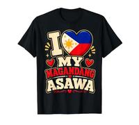Filipina Amo a Mi Magandang Asawa Casado con Pinay Camiseta gráfica económica, Hombre, Negro, M