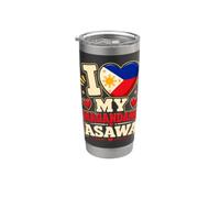 Filipina Amo a Mi Magandang Asawa Casado Con Pinay Vaso térmico de acero inoxidable de doble pared