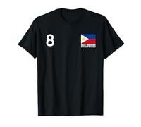 Filipinas Número 8 Bandera Nacional Patrimonio País Camiseta