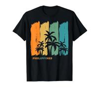 Filipinas Palmeras Isla Sudeste Asiático Recuerdo Palawan Camiseta gráfica económica, Hombre, Negro, L