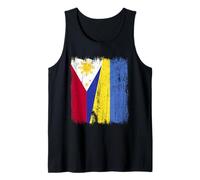 Filipinas Ucrania Media Bandera Filipina Herencia ucraniana Camiseta sin Mangas