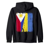 Filipinas Ucrania Media Bandera Filipina Herencia ucraniana Sudadera con Capucha