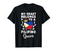 Filipino Queen Filipino Wife Girlfriend Philippines Flag Camiseta