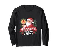 Filipino Santa Claus Navidad Maligayang Pasko Manga Larga