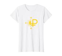 Filipino Tribal Sol y Estrella, ajetreo Piso, Pinoy Camiseta gráfica económica, Mujer, Blanco, L
