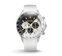 FILIPPO LORETI Warner Bros - Relojes para hombre, cronógrafo para hombre, caja de acero inoxidable de 42 mm y pulsera SST negra, 10 ATM WR, MechaQuartz, regalo de edición limitada, Esfera negra y