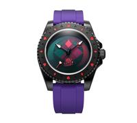 FILIPPO LORETI Warner Bros - Relojes para hombre, cronógrafo para hombre, caja de acero inoxidable de 42 mm y pulsera SST negra, 10 ATM WR, MechaQuartz, regalo de edición limitada