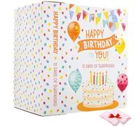 Fill it Yourself Empty Gift Packaging, Graduation Celebration 12 - Day Surprise Blind Box, Creative Empty Surprise Box, for Graduation, Birthday, Holiday with Raffia filling (Birthday)