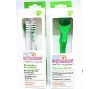 Fill n Squeeze Pouch Cepillo de limpieza y cuchara para bebé, 2 unidades para la limpieza de todas las bolsas reutilizables y cuchara para bolsas, se adapta a todas las bolsas como la cocina de Ella