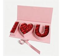 Fillable Letters Empty Flower Gift Box Mother Day Decor Letter Shaped Box for Candy Valentines DIY Craft Birthday Flowers(Pink)