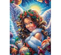 Fille Ange Avec UNE couronne de Fleurs Puzzle 500 Piezas Cartón Resistente para Adultos Mitos Animal Planta Entretenimiento Individual Desconectar Estrés Colgar En Pared Idea De Regalo 500 PCS