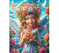 Fille Ange Avec UNE couronne de Fleurs Rompecabezas 1000 Piezas Cartón para Principiantes Mitos fantásticos Días Lluviosos para Pasar Tiempo Vacaciones Fines De Semana Regalo Cumpleaños 1000 PCS