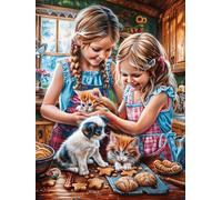 Fille Avec un chiot Dans le Jardin Fleuri Puzzle 1000 Piezas Cartón Blanco Premium para Coleccionistas Animal Cuento de Hadas fantástico Entrenamiento Memoria Hobby Colección Regalo Or