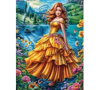 Fille en Robe Jaune Dans le Jardin Fleuri Rompecabezas 1000 Piezas Cartón para Niños Mayores 14 Años Mitos fantásticos Noches De Cita Antiestrés Pack Completo Detalle Único Original 1000 PCS