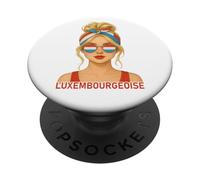 Fille Luxembourgeoise Copine Épouse Drapeau du Luxembourg PopSockets PopGrip Adhesivo