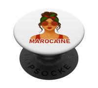 Fille Marocaine Drapeau du Maroc Copine ou Épouse Marocaine PopSockets PopGrip Adhesivo