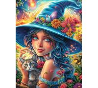 Fille sorcière Avec UNE couronne de Fleurs Puzzle 500 Piezas Papel Adolescentes Mitos fantásticos Cuento De Hadas Actividad Familiar Educativa Mejora Coordinación Ojo-Mano Fiestas Na