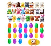 Filled Easter Eggs - Pre Filled Easter Egg Hunt Eggs | Holiday Stuffed Basket Plushiees Stuffer, Stuffed Animal Plush Toys Basket Stuffer For Kids, Toddler, Boys, Girls, Children
