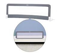 Fillikid Barrera Cama Niños - Barra para Cama Bebe Abatible 150 x 50 cm - Barandilla Protección Cama Infantil Anticaídas Alta y Plegable/Barreras Seguridad Nocturna Colecho - Gris/Blanco