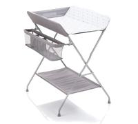 Fillikid Cambiador Bebe Mueble Plegable, Plastificado Impermeable con Organizador de Pañales - Topos/Gris