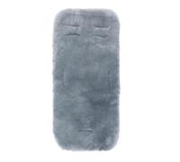 Fillikid Cojín de piel de cordero para cochecito y cochecito, con incrustaciones de piel de cordero suave en 73 x 33,5 cm (adecuado para cinturón de 3 y 5 puntos), 100 % piel de cordero, gris