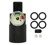 Filling Station Adapter with Pressure Gauge | 40mpa 6000 PSI Tire Inflator for Cars/Trucks/Motorcycles | 8mm Male Quick Connector, Luminous Gauge, M10x1.5 & M18x1.5 Threads