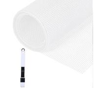 Fillis Mosquitera para Ventanas, 150x300cm Mosquitera de Fibra de Vidrio Mosquitera Cortada a Medida DIY con Rodillo Cepillo de Limpieza, Mosquitera de Gasa para Ventanas y Puertas, Blanco