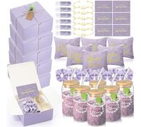 FillTouch 54 piezas de regalos de propuesta de dama de honor que incluyen caja de regalo de despedida de soltera, bolsas de maquillaje, tarjetas invitadas, taza de vidrio, bálsamo labial, pulseras