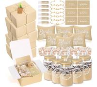 FillTouch 54 piezas de regalos de propuesta de dama de honor, regalos de dama de honor, el juego de caja de dama de honor incluye caja de regalo, bolsa de maquillaje, tarjeta invitada, taza de vidrio