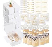FillTouch 54 regalos de propuesta de dama de honor, incluye caja de regalo de dama de honor, bolsa de maquillaje, tarjeta invitada, taza de cristal, bálsamo labial, pulsera anudada para despedida de