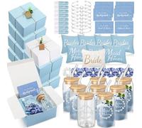 FillTouch 64 piezas de regalos de propuesta de dama de honor que incluyen caja de regalo de despedida de soltera, bolsas de maquillaje, tarjetas invitadas, copa de vidrio, bálsamo labial, pulseras