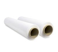Film Blanco para Embalar, Film, Papel Film, Rollo de Plastico Protector Muebles, Cajas Mudanza, Plastico Cubretodo 50cm x 300m estirables - SIDI (2 unds, Blanco)
