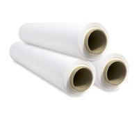 Film Blanco para Embalar, Film, Papel Film, Rollo de Plastico Protector Muebles, Cajas Mudanza, Plastico Cubretodo 50cm x 300m estirables - SIDI (3 unds, Blanco)