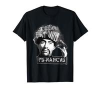 FILM MARKET DIVERTIDO FU MANCHU Camiseta Unisex Adulto Black S Manga de Doble Puntada T-Shirt