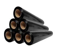 Film Negro para Embalar 2 Kg 50 cm x 300 m 23 micras | 6 Rollos | Rollos de Film Estirable Transparente