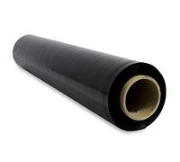 Film Negro para Embalar, Film Negro Opaco, Papel Film, Rollo de Plastico Protector Muebles, Cajas Mudanza, Plastico Cubretodo 50cm x 300m estirables - SIDI (1 und, Negro)