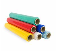 Film para Embalar, 50 cm de ancho y Estirable hasta 300 Metros de Longitud, Rollo Film Elástico para Embalaje, Film Colores Rojo, Verde, Azul, Amarillo, Transparente y Blanco - Ofituria (12 Rollos)