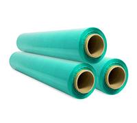 Film para Embalar, Film Verde, Papel Film, Rollo de Plastico Protector Muebles, Cajas Mudanza, Plastico Cubretodo 50cm x 300m estirables - SIDI (3 unds, Verde)