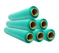 Film para Embalar, Film Verde, Papel Film, Rollo de Plastico Protector Muebles, Cajas Mudanza, Plastico Cubretodo 50cm x 300m estirables - SIDI (6 unds, Verde)