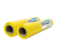 Film para Embalar, Plástico Cubretodo, Film color Amarillo para Embalaje de Cajas de Mudanzas, Proteger Muebles y Envíos, Medidas 50 cm x 200 m estirables · m-office (Amarillo, 2 uds)