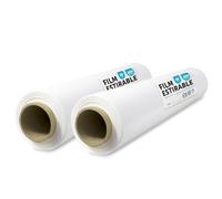 Film para Embalar, Plástico Cubretodo, Film color Blanco para Embalaje de Cajas de Mudanzas, Proteger Muebles y Envíos, Medidas 50 cm x 200 m estirables · m-office (Blanco, 2 uds)